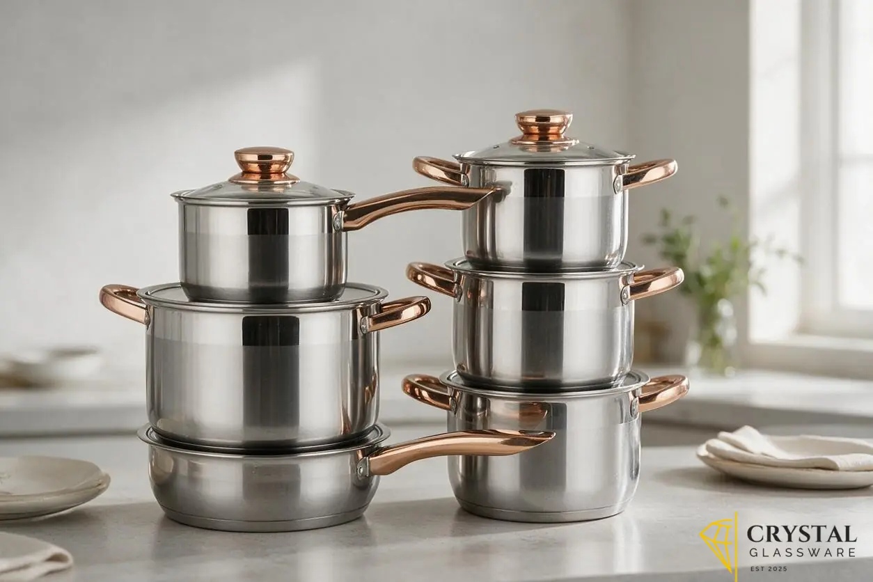 Premium 6-piece stainless steel cookware set 